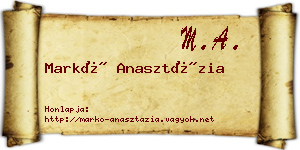 Markó Anasztázia névjegykártya
